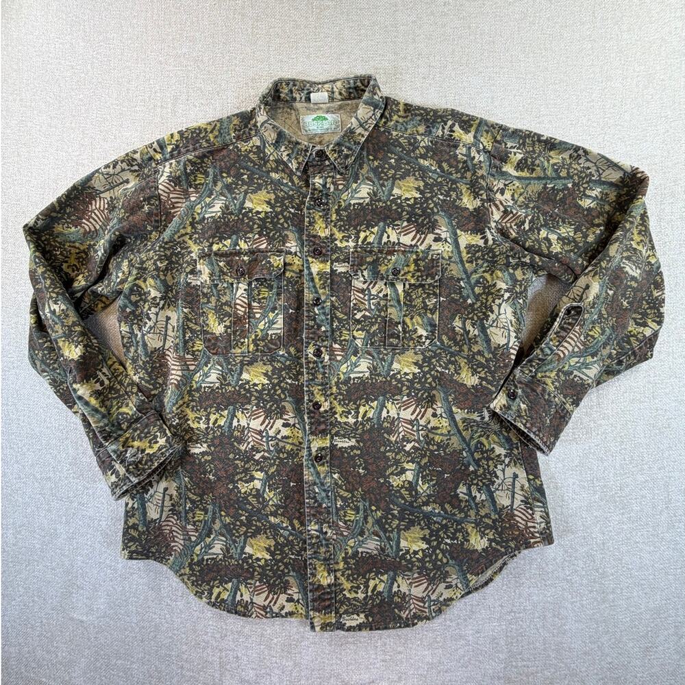 Bushlan Men's XL Brown South Texas Brush Camo Long Sleeve Hunting Outdoor Shirt